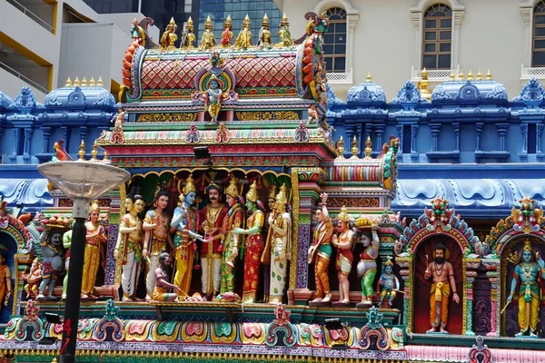 Temple Hindou Coloré Traditionnel Dans Ville Singapore — Photo