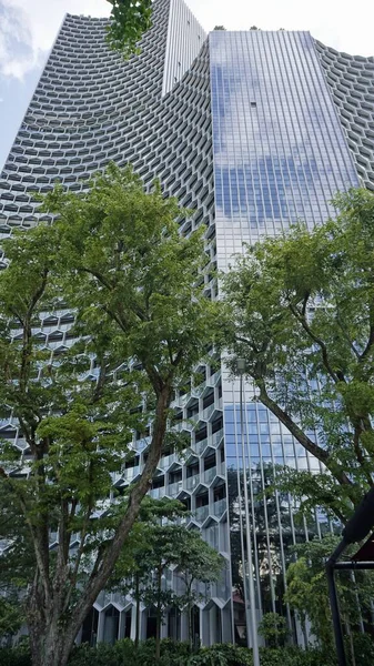 Enormes Edifícios Escritórios Novos Centro Cidade Singapores — Fotografia de Stock