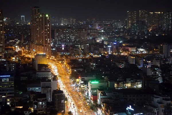 Traffic Lights Chi Minh City Night — Stock Photo, Image