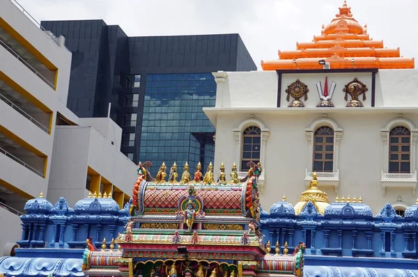 Temple Hindou Coloré Traditionnel Dans Ville Singapore — Photo