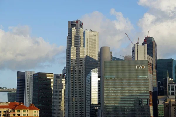 Enormi Nuovi Edifici Uffici Nel Centro Singapores — Foto Stock
