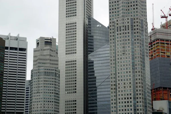 Enormes Edifícios Escritórios Novos Centro Cidade Singapores — Fotografia de Stock