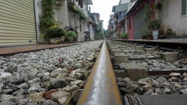 Ржавые Железнодорожные Пути Знаменитой Улице Хануа — стоковое фото