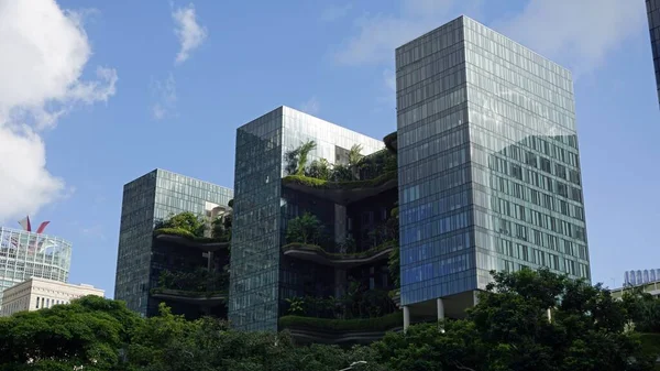 Enormes Edifícios Escritórios Novos Centro Cidade Singapores — Fotografia de Stock