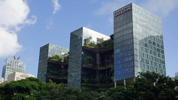 Enormes Edifícios Escritórios Novos Centro Cidade Singapores — Fotografia de Stock