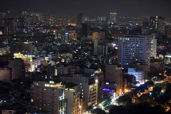 Traffic Lights Chi Minh City Night — Stock Photo, Image