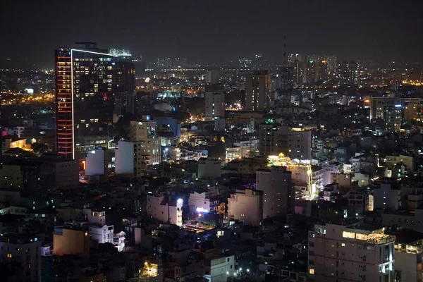 Traffic Lights Chi Minh City Night — Stock Photo, Image