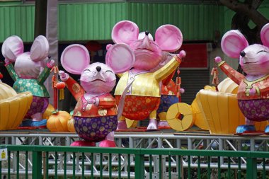 Singapur, Mart 2020: Çin Mahallesi 'nde komik fareler