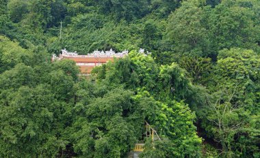 Vietnam 'daki parfüm nehrinin nehir kıyısında.