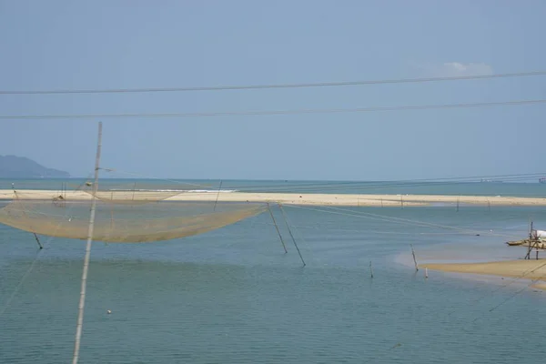 Enorme Rede Pesca Costa Vietnam — Fotografia de Stock