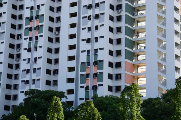 位于新加坡市中心的一幢巨大的住宅大楼 — 图库照片