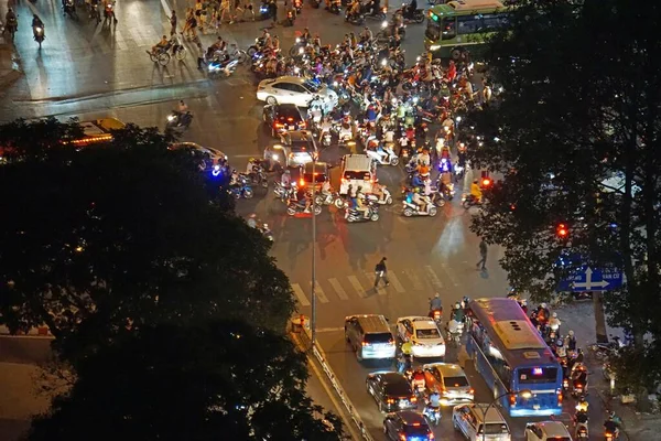 Chi Minh City Vietnam Februar 2020 Verrücktes Verkehrsgeschehen — Stockfoto