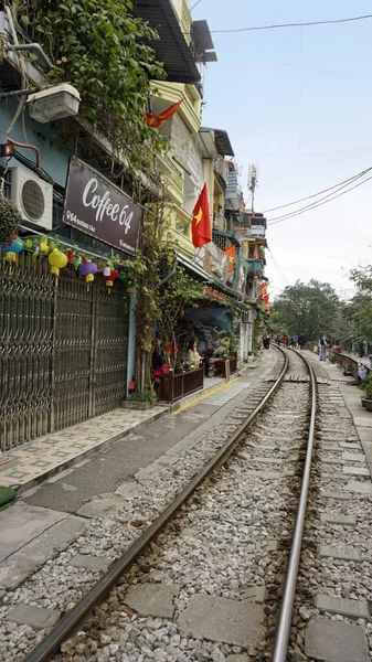 Hanoi Vietnam Około Stycznia 2020 Roku Turyści Odwiedzający Słynną Ulicę — Zdjęcie stockowe