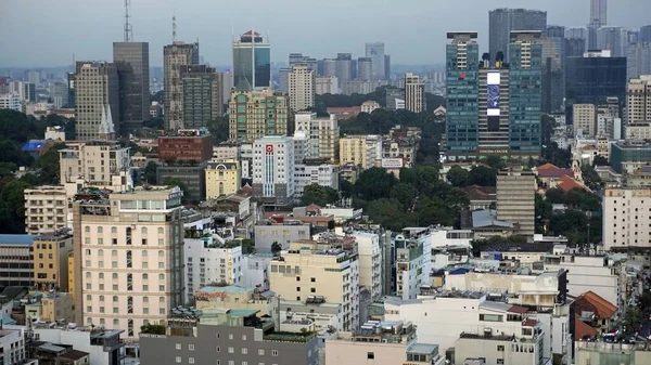 Chi Minh City Vietnam Circa February 2020 Colorful Skyline Dusk — Stock Photo, Image