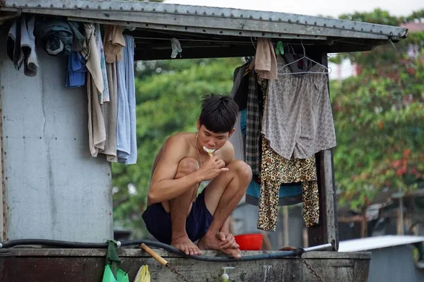 Can Tho Vietnam Dolaylı Olarak Februara 2020 Yüzen Piyasada Hayat — Stok fotoğraf