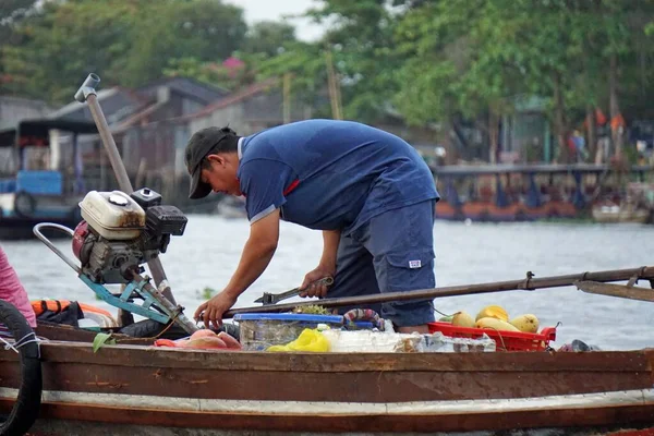 Can Tho Vietnam Circa Februara 2020 Vida Los Vendedores Mercado —  Fotos de Stock