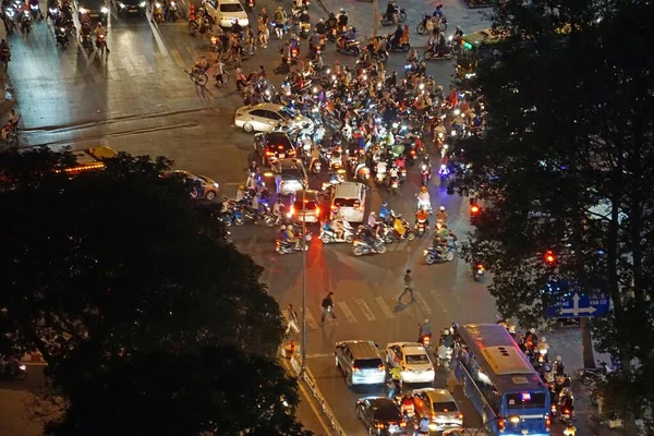 Chi Minh City Vietnam Şubat 2020 Çılgın Trafik Szene — Stok fotoğraf