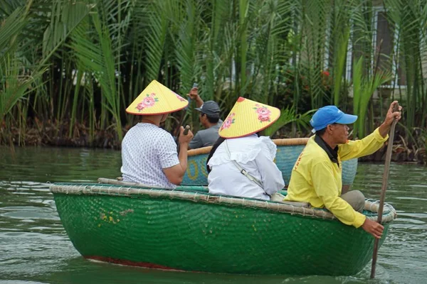 Hoi Vietnam Vers Février 2020 Touriste Dans Bateau Panier — Photo