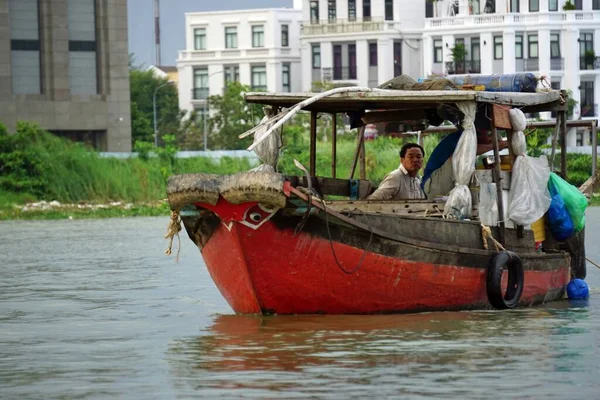 Tho Vietnam Circa Febraury 2020 Подорож Човні Річці Хау — стокове фото