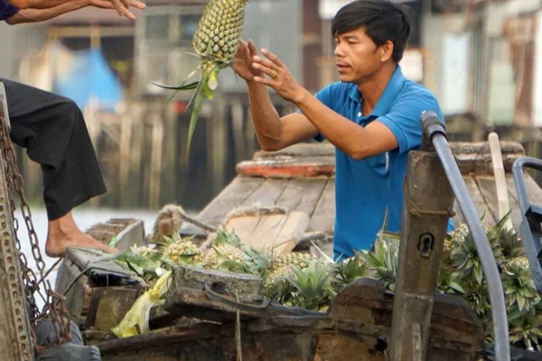 Can Tho Vietnam Circa Febrero 2020 Vendedores Locales Que Venden — Foto de Stock