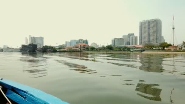 Boottocht Rivier Chi Minh Stad — Stockvideo