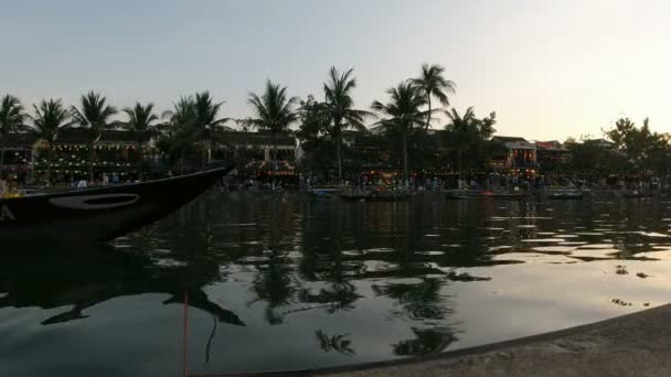 Hoi Vietnam Şubat 2020 Nehirde Fener Festivali — Stok video