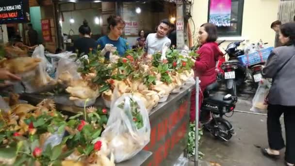 Hanoi Vietnam 2020 Január Friss Csirke Helyi Piacról — Stock videók