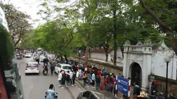 Hanoi Vietnam Januar 2020 Stadtrundfahrt Offenen Bus — Stockvideo