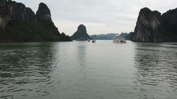 2020年1月前后在越南哈龙湾乘船旅行 — 图库视频影像