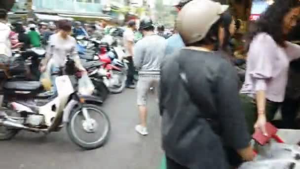 Hanoi Vietnam Circa Januari 2020 Chaotische Scene Een Lokale Straatmarkt — Stockvideo