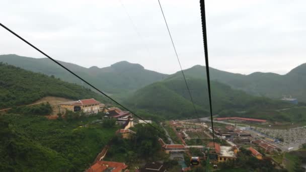 Bana Hills Vietnam Circa Febraury 2020 Felvonó Túra Hegyekben — Stock videók