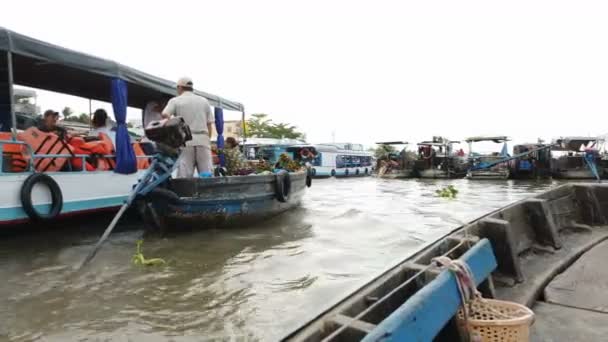 Can Tho Vietnam Alrededor Febrero 2020 Viaje Barco Enorme Mercado — Vídeos de Stock