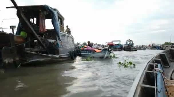 Can Tho Vietnam Alrededor Febrero 2020 Viaje Barco Enorme Mercado — Vídeos de Stock