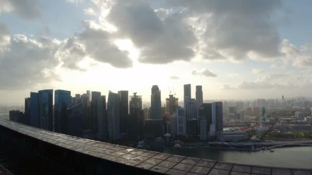 Singapur Cica Marzo 2020 Vista Ciudad Desde Infinity Pool — Vídeos de Stock