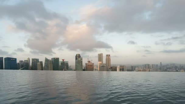 Singapore Cica 2020 Március City View Infinity Pool — Stock videók