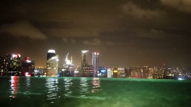 Singapur Cica März 2020 Stadtblick Vom Infinity Pool — Stockvideo