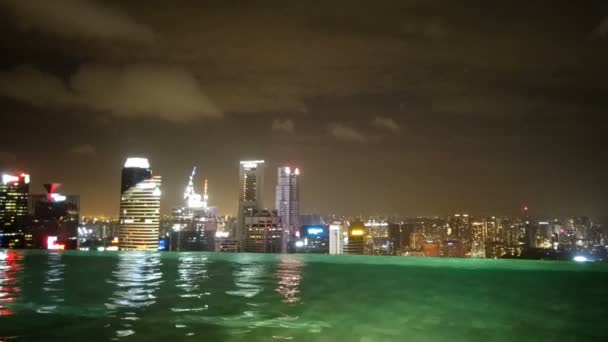 Singapur Cica Mart 2020 Sonsuz Havuzdan Şehir Görünümü — Stok video