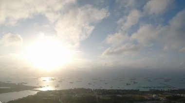 Singapur, Mart 2020: Singapur üzerinde manzaralı manzara