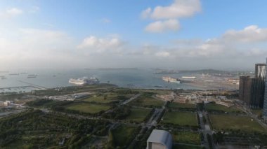 Singapur, Mart 2020: Singapur Limanı manzaralı