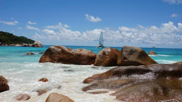 Paysage Tropical Incroyable Sur Les Îles Seychelles — Photo