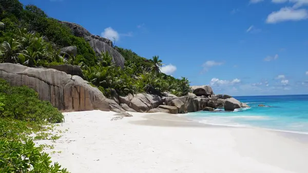 Paysage Tropical Incroyable Sur Les Îles Seychelles — Photo