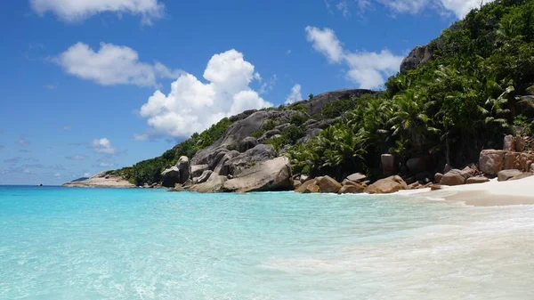 Paysage Tropical Incroyable Sur Les Îles Seychelles — Photo