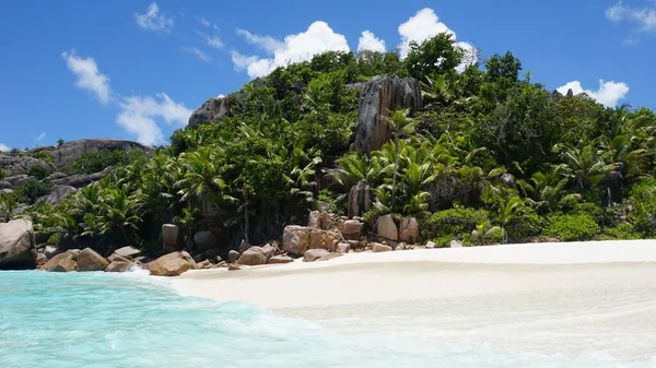 Csodálatos Trópusi Táj Seychelles Szigeteken — Stock Fotó