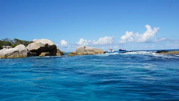 Incredibile Paesaggio Tropicale Sulle Isole Seychelles — Foto Stock