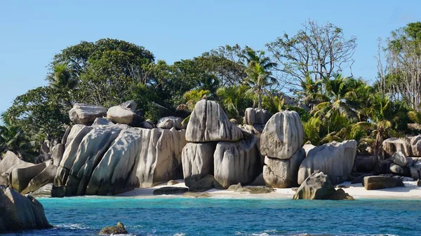 Incredibile Paesaggio Tropicale Sulle Isole Seychelles — Foto Stock