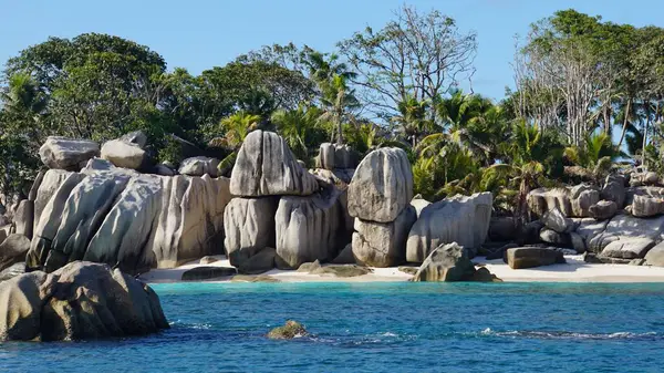 Incredibile Paesaggio Tropicale Sulle Isole Seychelles — Foto Stock