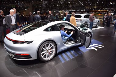 Geneva, Switzerland - March 04, 2019: Porsche 911 Carrera 4s - Geneva International Motor Show 2019