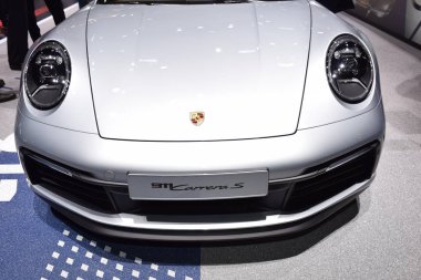 Geneva, Switzerland - March 04, 2019: Porsche 911 Carrera S Cabrio - Geneva International Motor Show 2019