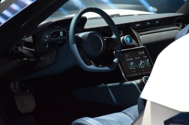 Cenevre, İsviçre - 04 Mart 2019: Rimac C-Two - Cenevre Uluslararası Otomobil Fuarı 2019