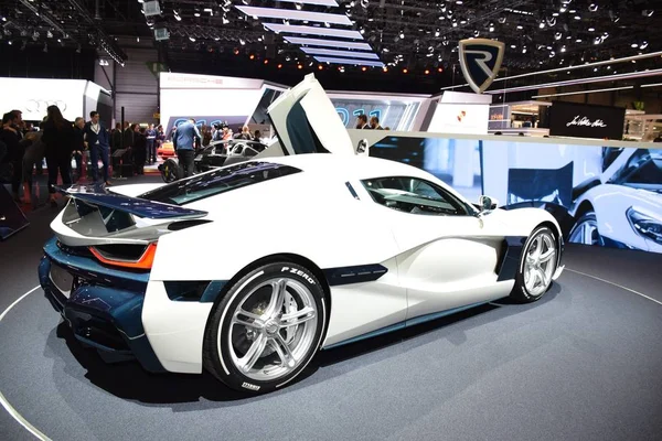 Geneva, Elveția - 04 martie 2019: Rimac C-TWO - Salonul Auto Internațional de la Geneva 2019 — Fotografie, imagine de stoc